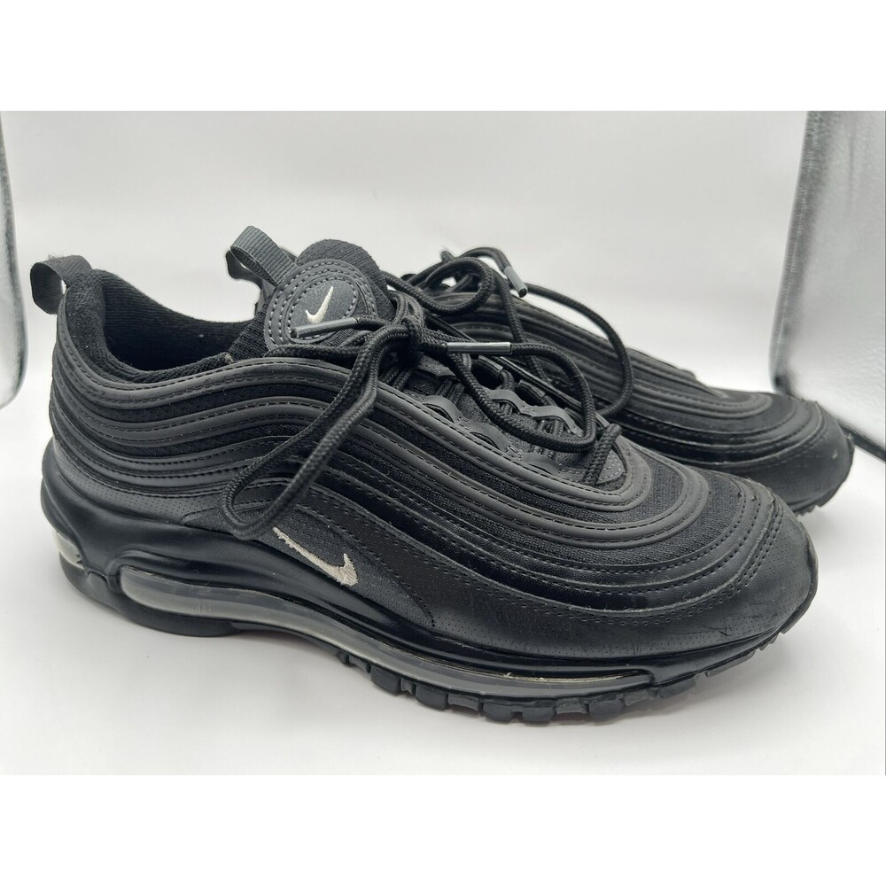 Nike Air Max 97 GS Size 7Y Triple Black Shoes Sneakers 921522-011